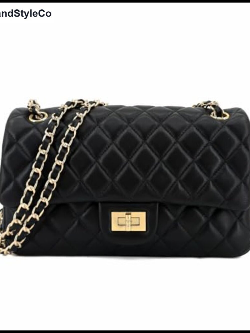 Quilted Lambskin Leather Crossbody Bag Women Single Flap Purse Gold Chain Strap